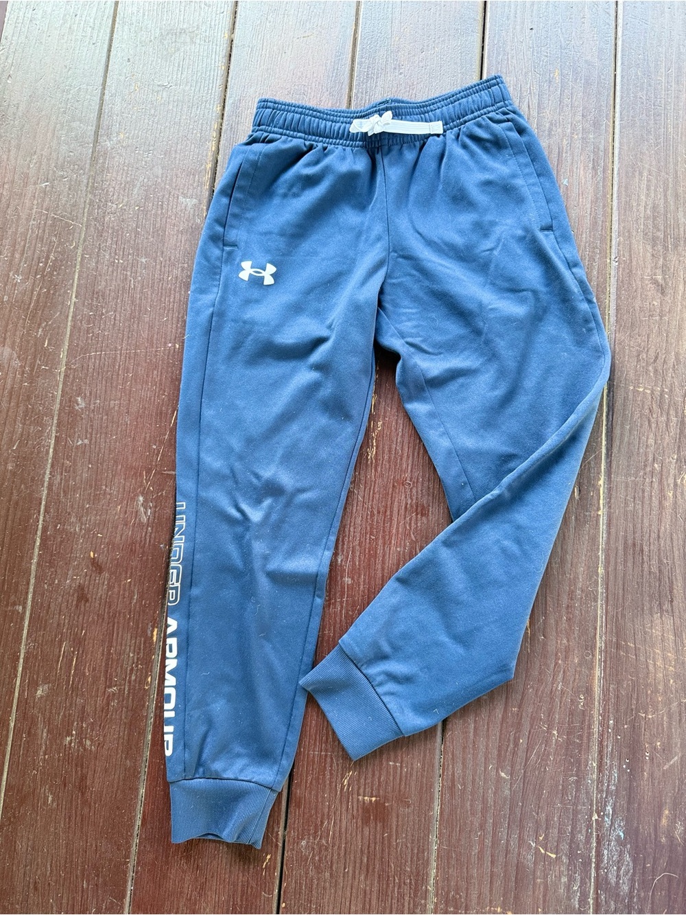 Under Armour Boys Joggers Blue Sweatpants Size S